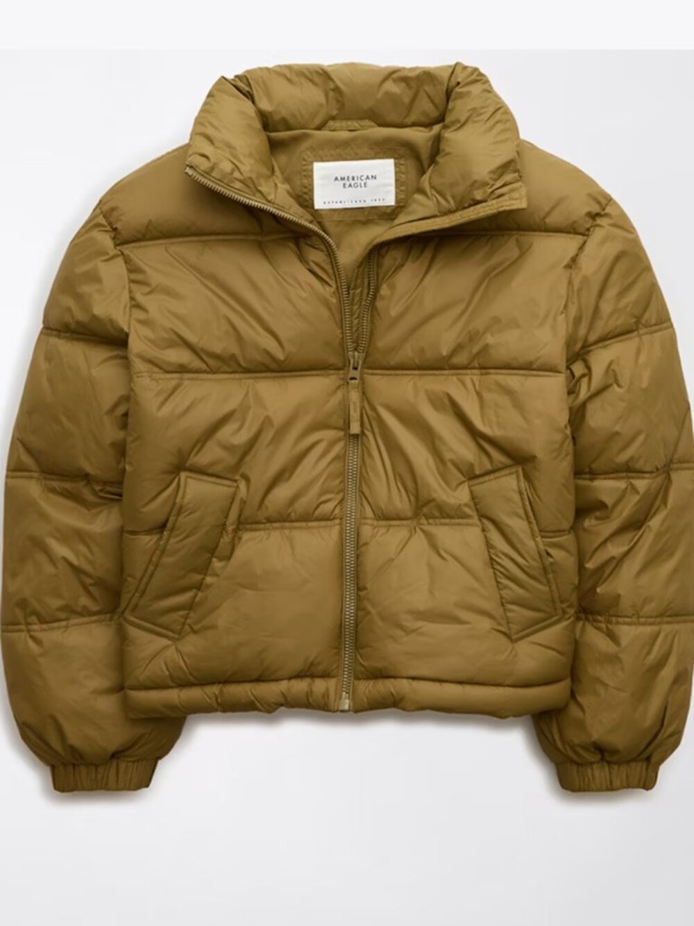 American Eagle Outfitters Olive Green Puffer Coat Size M